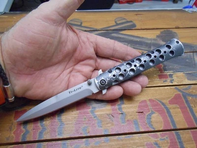 Navaja de bolsillo Cold Steel Ti Lite hoja de borde liso de 4" CPM-S35VN Taiwán Foto 1 de 4