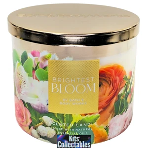 Bath & Body Works - Brightest Bloom - Floral Scented Large Candle 3 Wick NEW - Picture 1 of 2