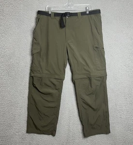 Columbia Convertible Cargo Pants Men 38x28 Green Nylon Omni Shade Hiking Outdoor - Picture 1 of 15