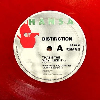 DISTINCTION "That's The Way I Like It" ITALO BOOGIE FUNK REISSUE 12" RED - Image 1 of 2