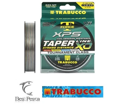 TRABUCCO TAPERLINE XD 320mt 0,16-0,50 - filo multicolor shock leader trasparente - Immagine 1 di 2