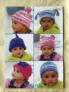 Sirdar Snowflake knitting pattern 3162. DK hats Premature - 2 years Original - Picture 1 of 3
