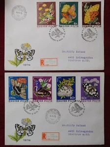 HUNGARY / BUTTERFLIES STAMPS - FDC / 1974 - Picture 1 of 3
