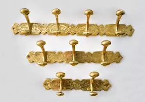 Handgefertigte unlackierte Messingkleidung Haken Halter, handgefertigte Wandhänger - Bild 1 von 5