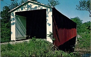 Postkarte Attika Indiana Shawnee überdachte Brücke Vintage unbesendet - Bild 1 von 2