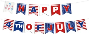 DIY 4Th of July Banner Red White and Blue Banner for Fourth of July American Fla - Picture 1 of 6