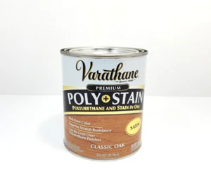 1 Can Rustoleum Varathane Premium Stain Poly Classic Oak Satin 1 Qt 32 Oz NEW - Picture 1 of 2