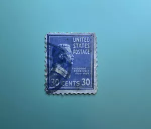 1938-1943 Presidential Series 30 Cent Theodore Roosevelt U.S. Postage (Used) - Picture 1 of 1