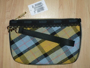 NUEVO BOLSO DE MANO LESPORTSAC AZUL PÁLIDO AMARILLO A CUADROS BOLSO DE MANO PULSERA - Imagen 1 de 7