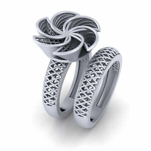 Criss Cross Mesh Wedding Ring Set 925 Sterling Silver Engagement Rings For Women