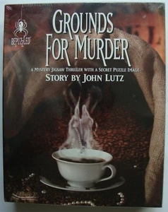 BEPUZZLED GROUNDS FOR MURDER 1000 PIECE JIGSAW PUZZLE GAME SEALED 1994 JOHN LUTZ - Picture 1 of 6