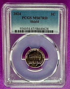 2024 1c Lincoln Shield Cent PCGS MS67RD - Picture 1 of 2