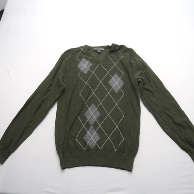 Suéter Old Navy Para Hombres Y2K Talla Grande Mediana Verde Argyle Pullover Cuello en V Foto 1 de 4