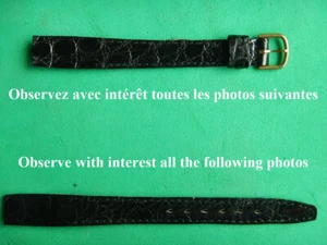 12 mm CROCODILE VÉRITABLE NOIR OUVERT POUR ANSES FIXES SOUDÉES 10 mm COTÉ BOUCLE - Imagen 1 de 14
