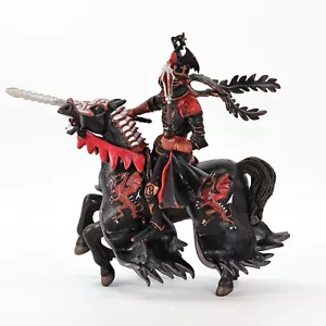 PAPO Drago Rosso Cavaliere Montato Principe delle Tenebre 2004 Medievale Nero e Rosso - Foto 1 di 10