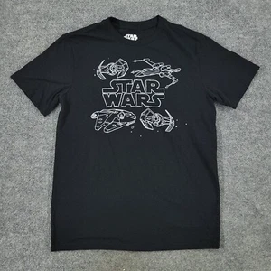Star Wars Shirt Men's Small Black Logo Movie Graphic Tee Crew Neck Short Sleeve - Picture 1 of 11