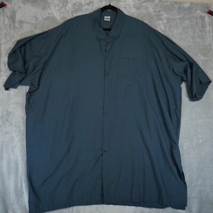 LA LEELA Button Up Shirt 6XL Mens Rayon Casual Plus size Blue Light Airy Comfort - Picture 1 of 7