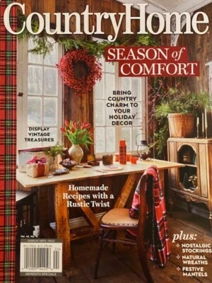 SEASON OF COMFORT country home NOSTALGIC STOCKING natural wreaths FESTIVE MANTEL - Image 1 of 4