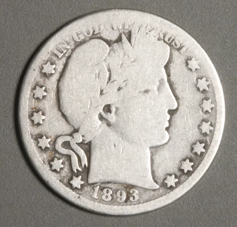 1893-O Barber HALF DOLLAR Semi-Key *About Good* AG Cover