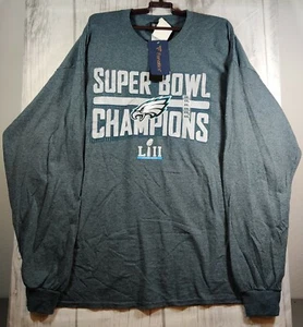 NWT Philadelphia Eagles Super Bowl LIII Champions Gray Long Sleeve Shirt - XXL - Picture 1 of 4