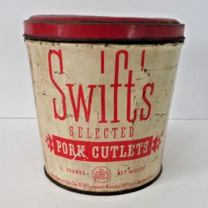 Swift's Pork Cutlets 5LB tin can vintage - Picture 1 of 8