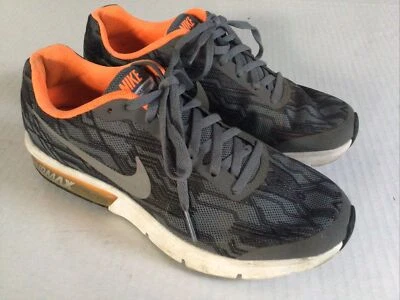 Nike Air Max Zapatos Sequent Niños 5.5 Y 820329 001 Gris/Naranja Excelente Estado Foto 1 de 4