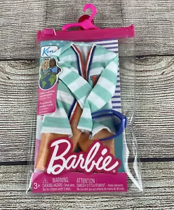 Barbie Fashion Pack, Ken Doll Clothes Striped K Sweater Khaki Shorts & Mask NEW - Picture 1 of 6