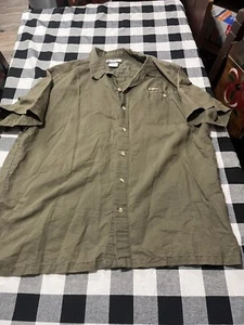 Mens Columbia Short Sleeve Button Shirt Size 2XL Olive Color XXL Nice Shirt - Picture 1 of 8