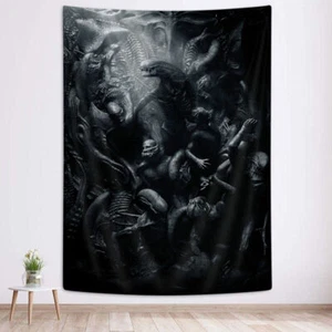Horror Monster Film Alien Wall Art Poster Tapestry Wall Hanging Large Fabric - Picture 1 of 7