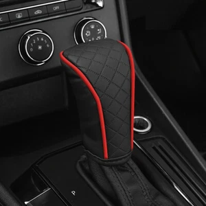 Red Automotive No-Slip Hand Gear Shift Knob Cover PU Leather Car Accessories - Bild 1 von 6