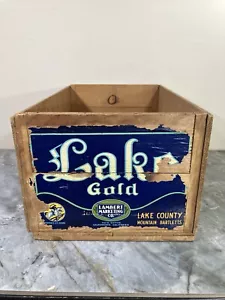 Lake Gold Brand Lake County ALL ORIGINAL PEAR Wood CRATE LABEL box 1940s 1950s - Picture 1 of 10