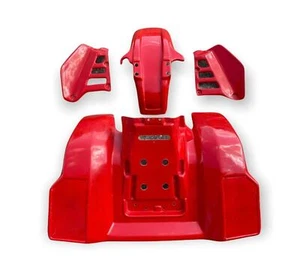 NEW HONDA ATC250R 86 PLASTIC RED FRONT, SIDE AND REAR FENDER SET TPO PLASTICS - Picture 1 of 3