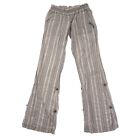 Billabong Gray White Striped Bootcut Roll-Up Pants Juniors Small Pull On