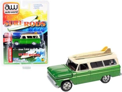 CHEVROLET Suburban - 1965 - greenmetallic / cream - Auto World 1:64 - Immagine 1 di 4