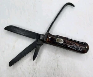 IXL GEORGE WOSTENHOLM FARRIER HORSEMAN STAG POCKET KNIFE Ontario Blade - Picture 1 of 16