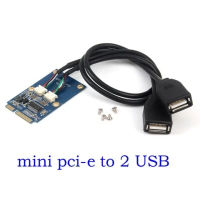 Mini PCI-E PCI Express to 5Pin Dual USB 2.0 Adapter Riser Card Extender - Image 1 of 4