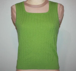 Jones New York Sport Womens Small Green Stretchy Cotton Pullover Knit Vest - Picture 1 of 4