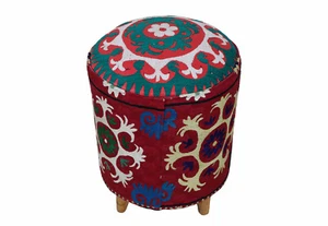 Vintage orient Suzani Hocker Stuhl Sitzhocker Sitzkissen cushion Stool Pouf 23C - Bild 1 von 10