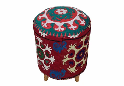 Vintage orient Suzani Hocker Stuhl Sitzhocker Sitzkissen cushion Stool Pouf 23C - Bild 1 von 4