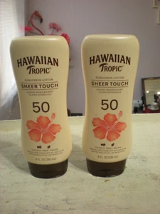 2-Hawaiian Tropic Sheer Touch Lotion Sunscreen, SPF 50, 8 Oz lot of 2 02/26 - Picture 1 of 1