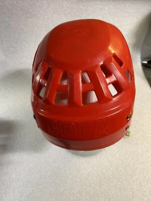 CAPACETE VERMELHO JOFA 23551 DA SUÉCIA ESTILO SALMING GRETZKY 10,5 X 6,5 polegadas - Imagem 1 de 4
