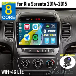 8 Core 4+64GB Android 14 Stereo Radio for Kia Sorento 2014-2015 CarPlay GPS +Cam - Picture 1 of 12