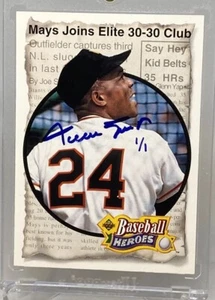 1993 UD Heroes Willie Mays Elite 30-30 Club AUTO 1/1 JSA SPENCE CERT GG69331 HOF - Picture 1 of 15