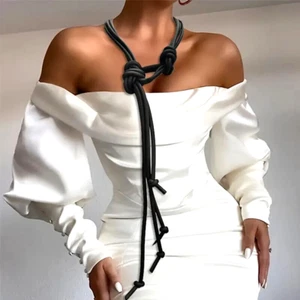 Lagenlook XXL Kautschukkette Halskette Handgemacht Kette Kautschuk Modeschmuck - Bild 1 von 2