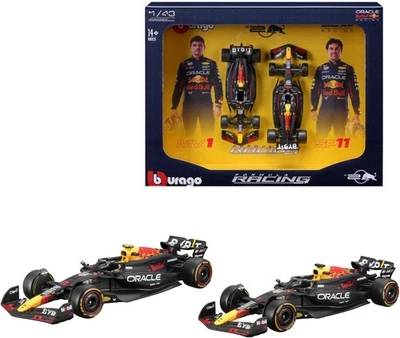 F1 RED BULL 2024 RB20 VERSTAPPEN e PEREZ 2 Modelli Auto Scala 1/43 Bburago 38099 - Immagine 1 di 4