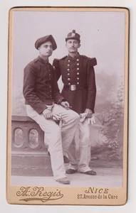 CDV Regis  à Nice - Militaires des 19 et 112e - Vintage print c.1895 - Picture 1 of 2