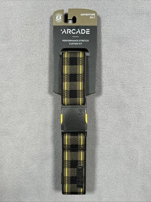 ARCADE Adventure Belt Custom Fit Performance Stretch Plaid Crocodile / Mustard - Image 1 of 3