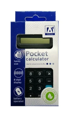 Hand Held Mini Size Pocket Office Calculator Battery Power 8 DIGIT Home School  - Image 1 of 3