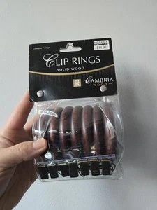 Anillos de clip de cortina de madera maciza Cambria 2" NUEVO - Imagen 1 de 3