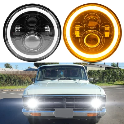 Par de faróis de LED redondos de 7 polegadas feixe HI-Lo para Ford Courier 1972 1973 1974-1982 - Imagem 1 de 4